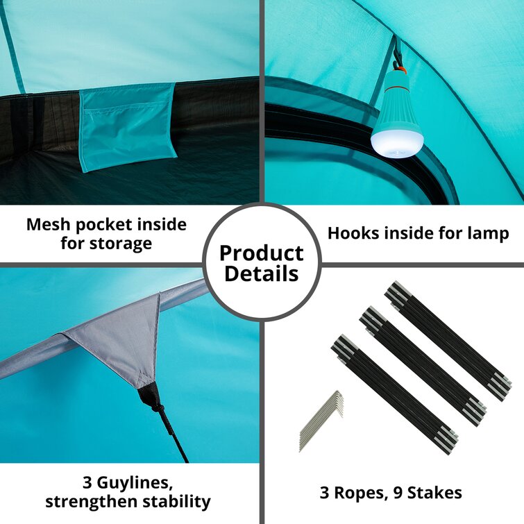 Camping Outdoor Warrior Pro Backpacking Waterproof Family Pop Up Instant  Portable Compact Shelter 2 Person Tent with Carry Bag